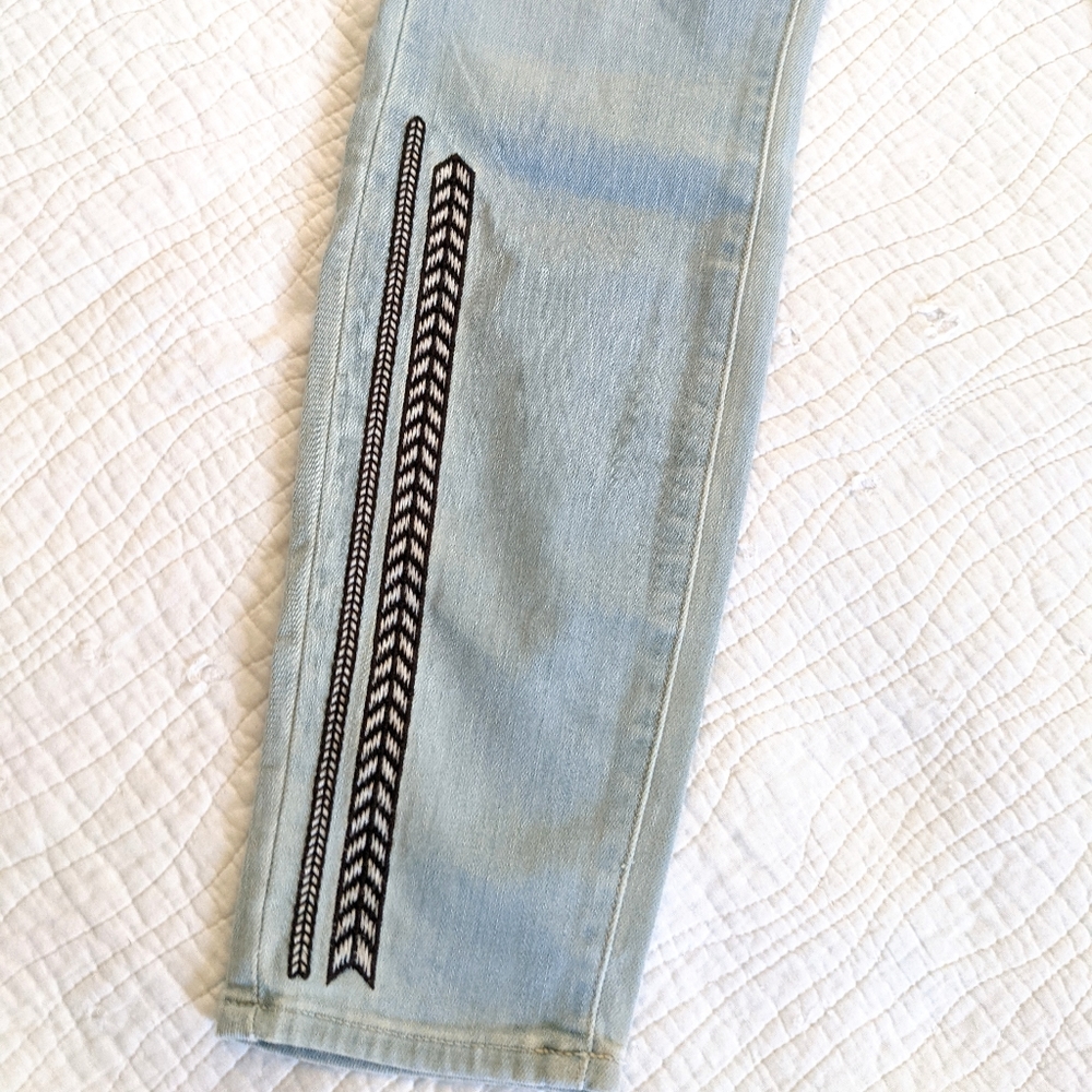 Paige Hoxton Ankle Bryalee Embroidery Skinny Jeans Size 24 - Picture 8 of 15